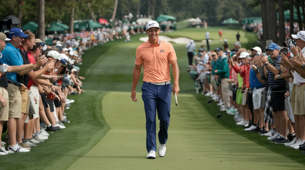  Rickie Fowler draws big cheers from fans during Day 1 at Rocket Mortgage Classic.