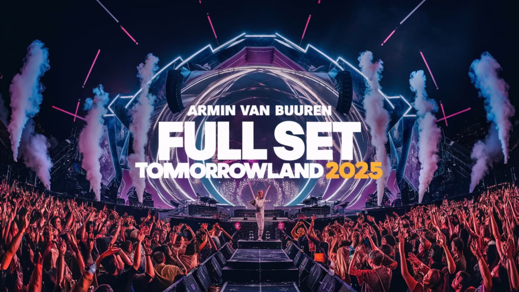 Armin van Buuren performing live on the Freedom Stage at Tomorrowland 2025 following the Mainstage fire incident.