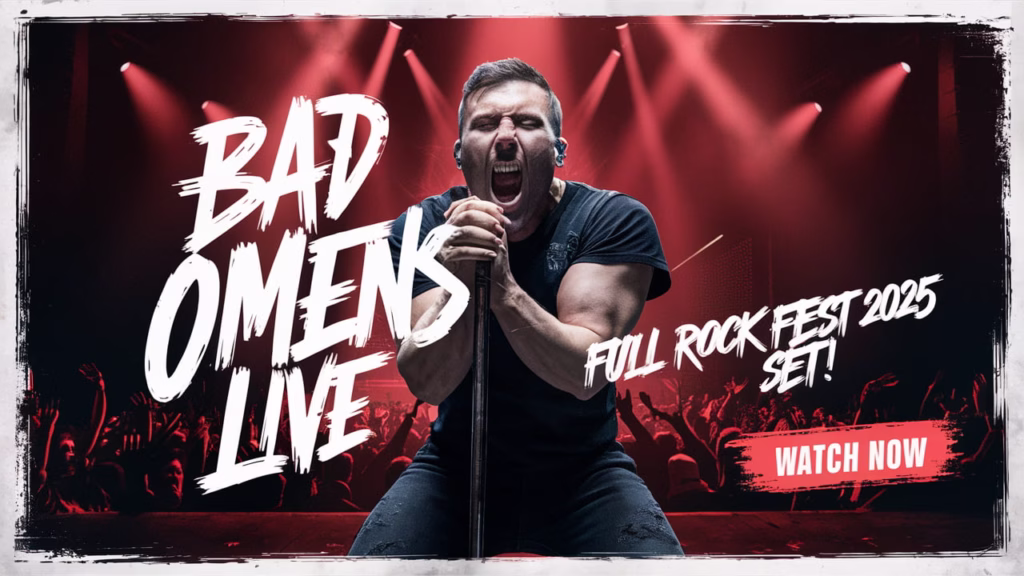 Bad Omens live on stage at Rock Fest 2025 in Cadott, WI during their headlining full performance