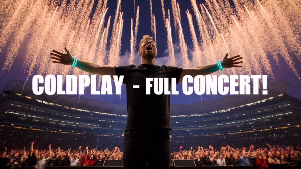 Coldplay live at Gillette Stadium with LED wristbands lighting the crowd – July 15, 2025