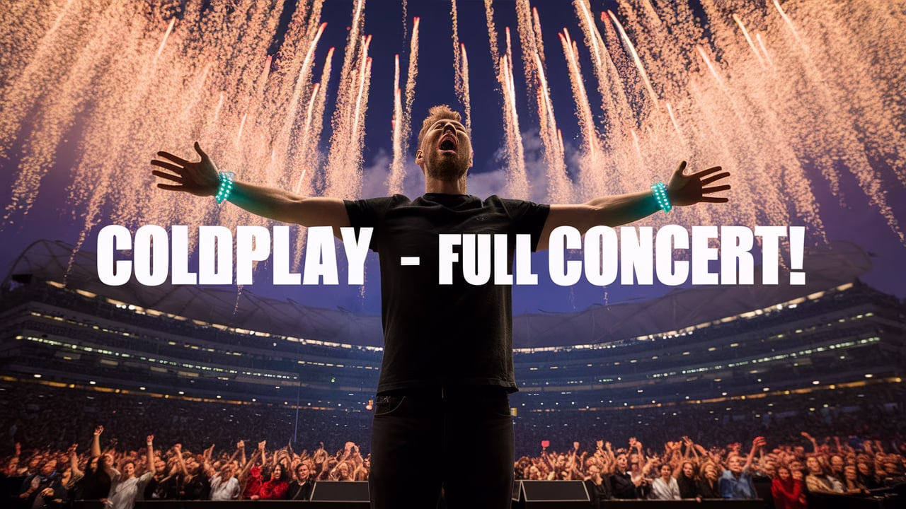 Coldplay live at Gillette Stadium with LED wristbands lighting the crowd – July 15, 2025