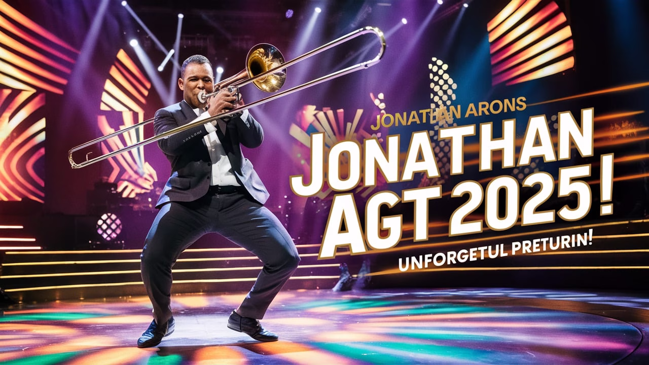 Jonathan Arons performing his viral trombone dance act live on America’s Got Talent Season 20, July 15, 2025