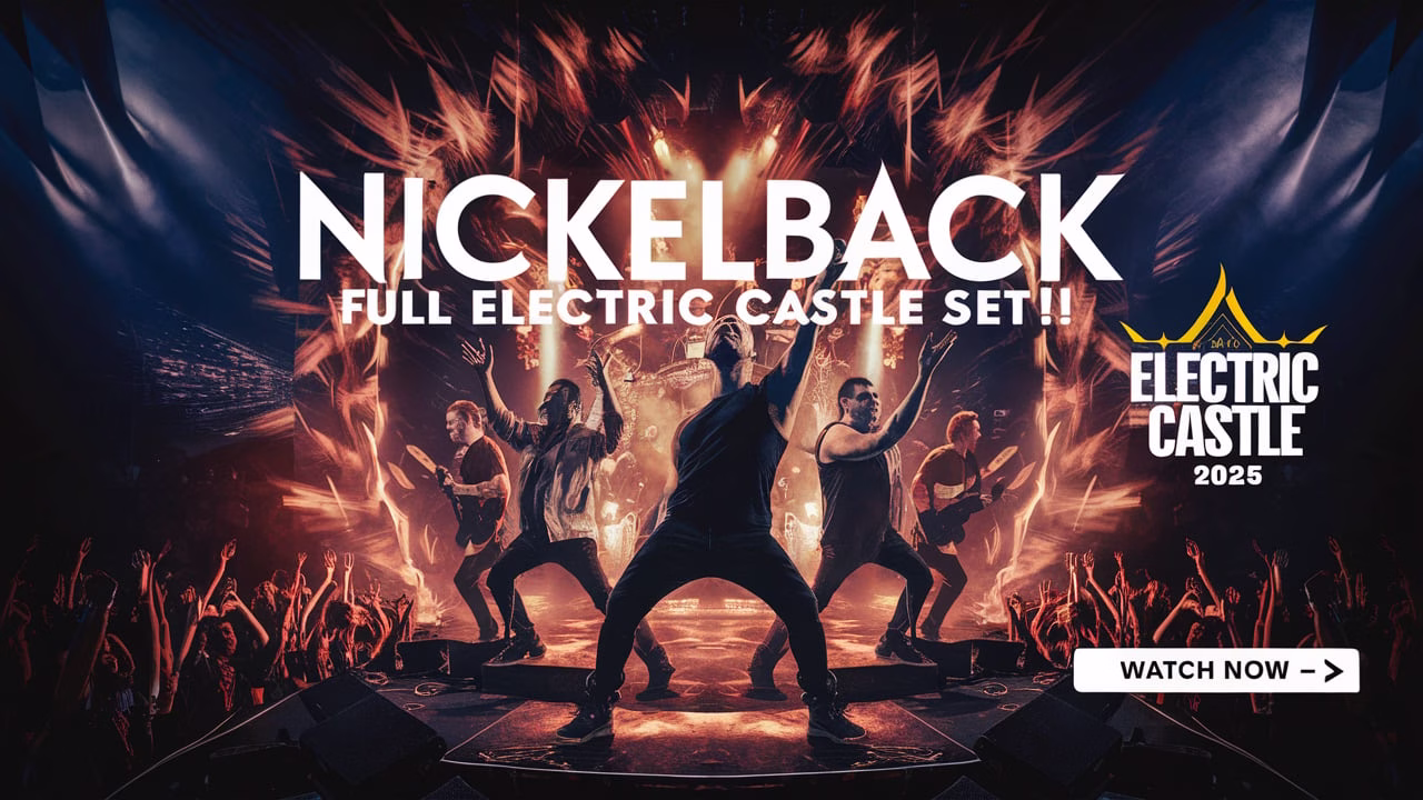 Nickelback performing live on stage at Electric Castle 2025 at Bánffy Castle in Romania during their full concert set