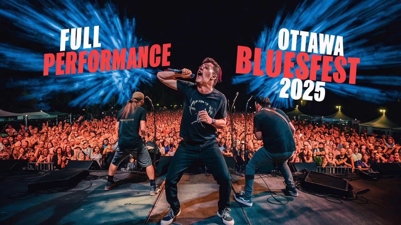 Papa Roach performing live at Ottawa Bluesfest 2025 on the RBC Stage during their Rise of the Roach Tour.
