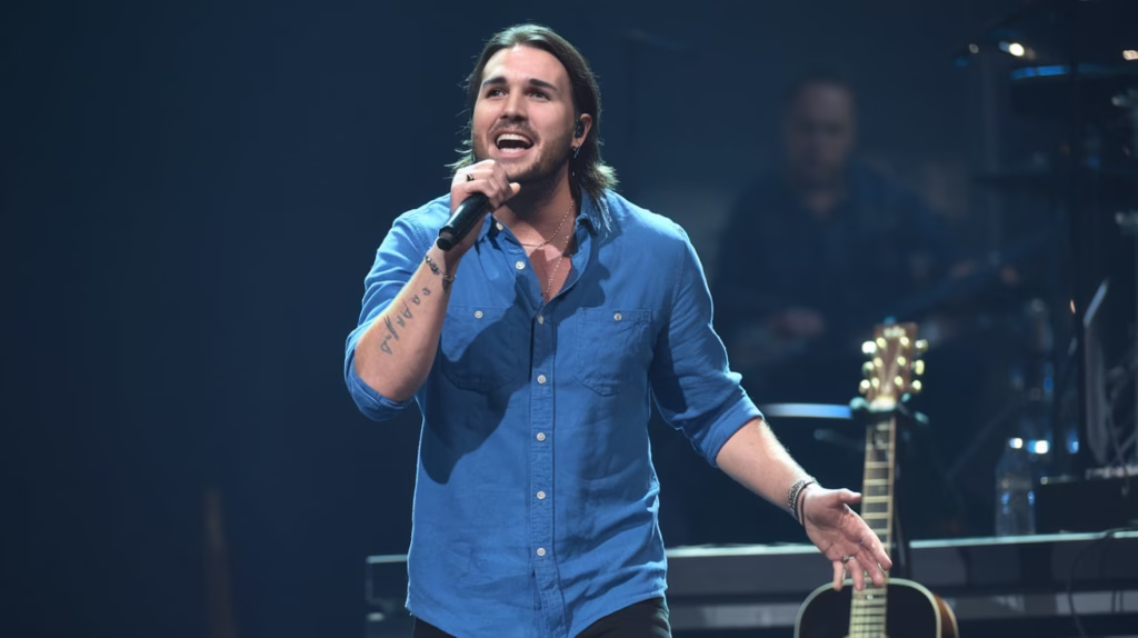 Zach Bryan singing live in London during Streets of London debut