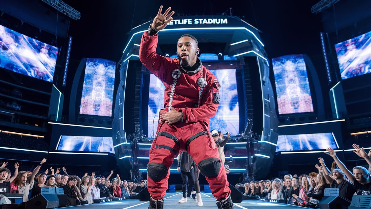 Travis Scott performing live at MetLife Stadium during “One Night Only in Utopia”